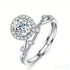 18k Gold Plated Moissanite Sterling Silver Round Stone Big